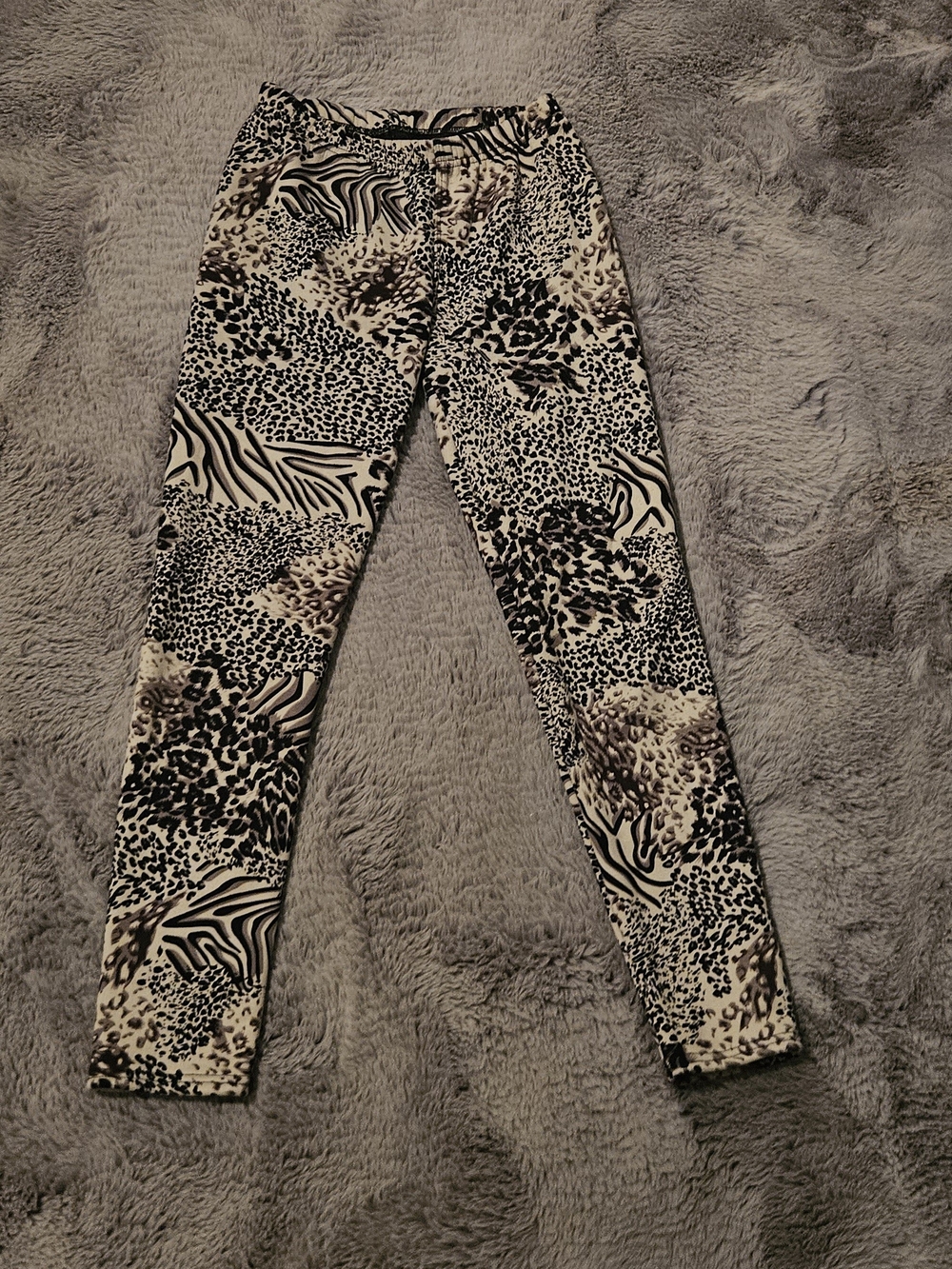 Animal Print Leggings in Black, White & Taupe